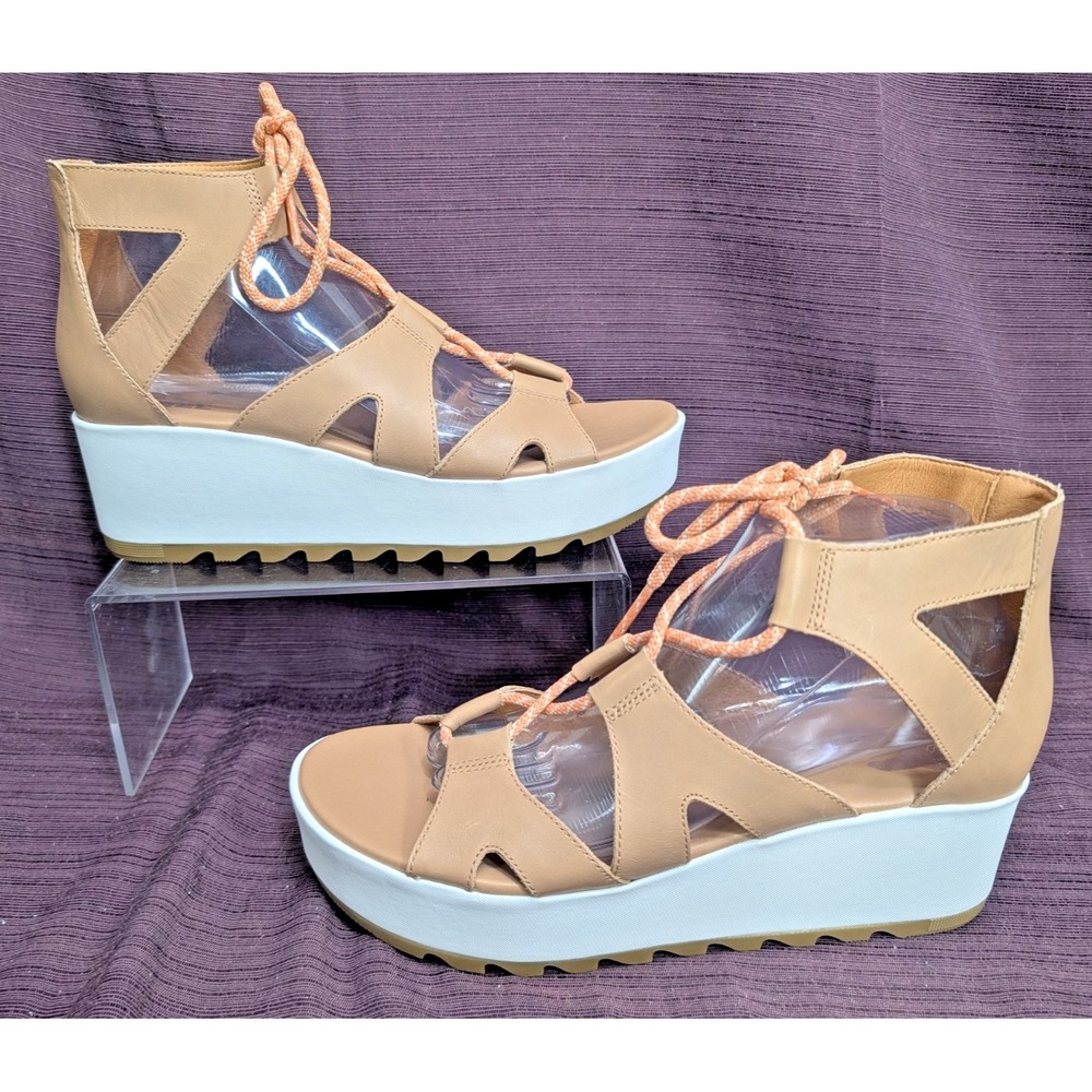 Sorel Women's Cameron Flatform Lace Wedge Sandals -‎ Size 10 in Beige